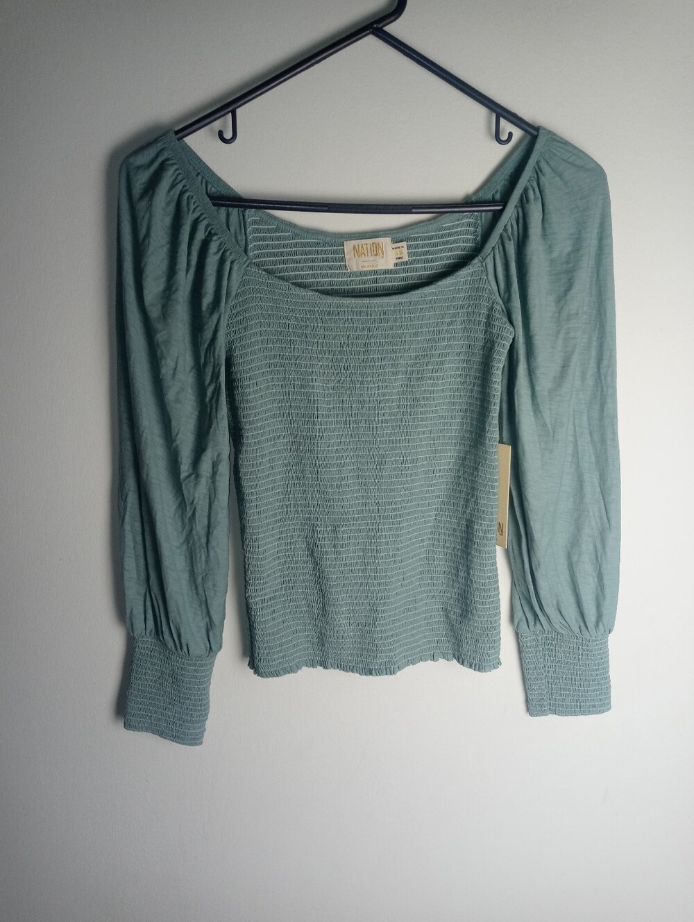 Nation LTD Smocked Reinassance Tee Size XS